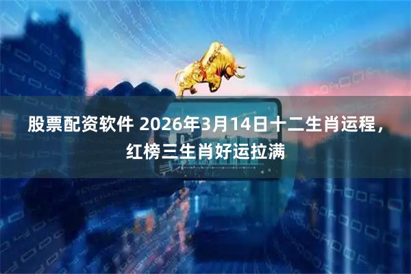 股票配资软件 2026年3月14日十二生肖运程，红榜三生肖好运拉满