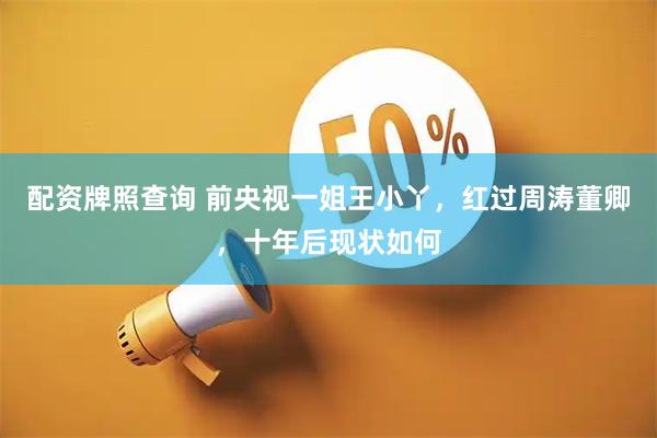 配资牌照查询 前央视一姐王小丫，红过周涛董卿，十年后现状如何